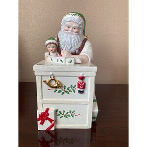 Lenox Santa Workbench Cookie Jar Santa’s Holiday Toy Shop 2000s - No Box
